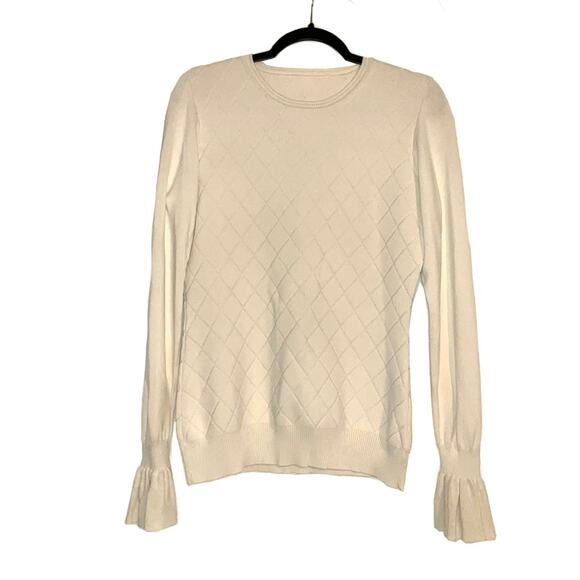 Opening Ceremony Compact Flare Sleeve Knit Cream Crewneck Sweater MEDIUM - Picture 3 of 11